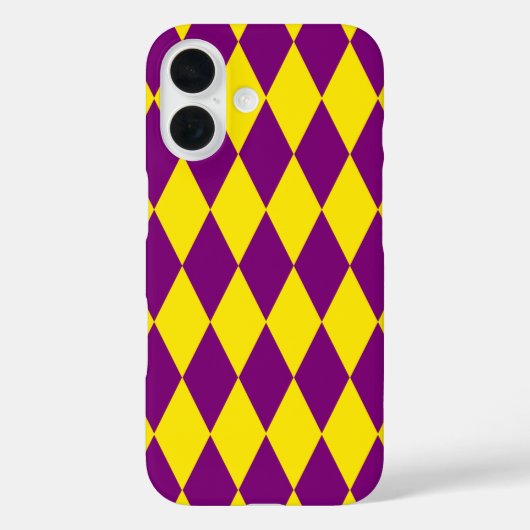 パープル+イエローハーレクインチェック柄デザイン Case-Mate iPhoneケース (裏面)
