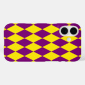 パープル+イエローハーレクインチェック柄デザイン Case-Mate iPhoneケース (裏面 (横))