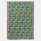 パープル&イエローパンジー スローブランケット (正面縦)