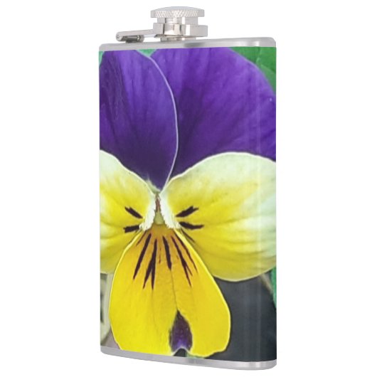 パープル&イエローパンジー フラスク (左)