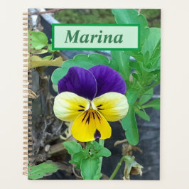 パープル&イエローパンジー プランナー手帳