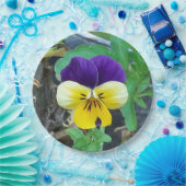 パープル&イエローパンジー ペーパープレート (パーティー)