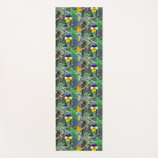 パープル&イエローパンジー ヨガマット (正面)