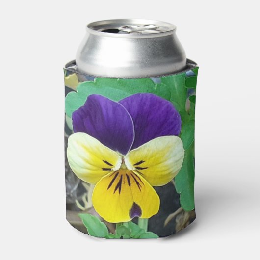 パープル&イエローパンジー 缶クーラー (缶正面)