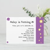 パープル&イエローフラワー誕生日招待状 招待状 (スタンド正面)