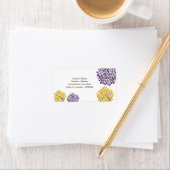 パープル&イエローペタル開花住所 シール (インサイチュ)