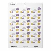 パープル&イエローペタル開花住所 シール (フルシート)