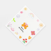 パープル&イエロー子供の誕生日ナプキンス スタンダードランチョンナプキン (角)