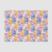 パープル イエロー クロッカス デコパージュ ペーパー 花柄 (正面)