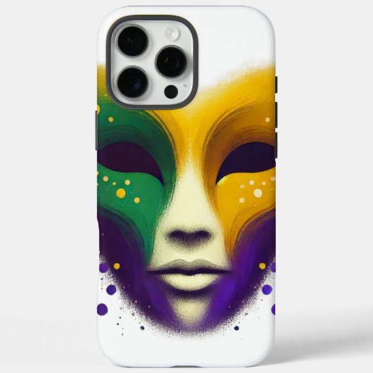 パープル・イエロー・グリーン マーディグラ・マスク Case-Mate iPhoneケース (裏面)
