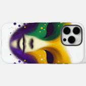 パープル・イエロー・グリーン マーディグラ・マスク Case-Mate iPhoneケース (裏面 (横))