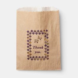 パープル イエロー ダイヤモンドとバタフライ 御礼袋 フェイバーバッグ