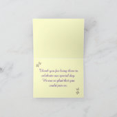 パープル イエロー ダイヤモンド バタフライ 感謝カード (内部)