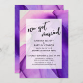 パープル インク ウェ ガット マリード 挙式のみのご案内 招待状 (正面/裏面)