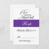 パープル・イート・ドリンク・ビー・マリード 結婚式の出欠確認 出欠カード (正面/裏面)