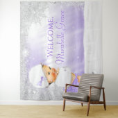 パープル ウィンター ワンダーランド ベイビー シャワー 背景 タペストリー (インサイチュ)
