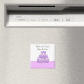 パープル ウェディングケーキの結婚式延期日通知 マグネット (インサイチュ (食洗機))