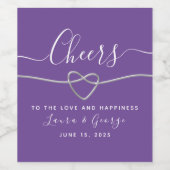 パープル ウェディング チェアーズ ワイン ラベル (シングルラベル)