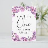 パープル ウェディング テーブル ナンバー パーティー/ウェディング 招待状 (スタンド正面)