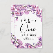 パープル ウェディング テーブル ナンバー パーティー/ウェディング 招待状 (正面/裏面)