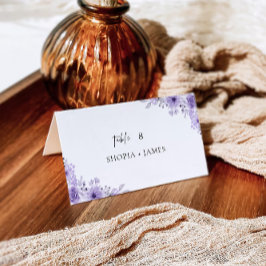 パープル ウェディング プレイスクカード テンプレート