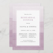 パープル・ウォーターカラー・ウェディング・リハーサル・ディナー 招待状 (正面/裏面)