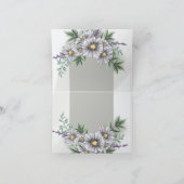 パープル・ウォーターカラー・デイジー感謝 サンキューカード (内部)