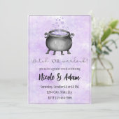 パープル・ウォーターカラー・ハロウィン・ジェンダー・リビール 招待状 (スタンド正面)