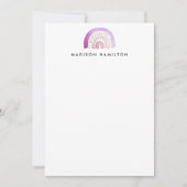 パープル ウォーターカラー レインボー オーダーメイド ステーショナリー ノートカード (正面)