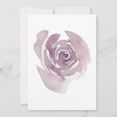 パープル ウォーターカラー ローズ プレティー ブライダル ウェディング 招待状 (裏面)