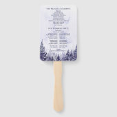 パープル・ウォーターカラー・松林のウェディングプログラム ハンドファン (裏面)