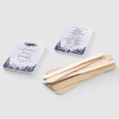 パープル・ウォーターカラー・松林のウェディングプログラム ハンドファン (組立なし)