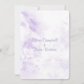 パープル ウォーターカラー 結婚式 招待状 カード (裏面)