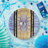 パープル&ウッド抽象芸術バイアレクサンドラ調理師 ペーパープレート (パーティー)