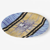 パープル&ウッド抽象芸術バイアレクサンドラ調理師 ペーパープレート (アングル)