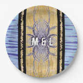 パープル&ウッド抽象芸術バイアレクサンドラ調理師 ペーパープレート (正面)