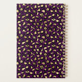 パープル&エレガントゴールドフォイルヒョウのスポットモノグラム プランナー手帳 (裏面)