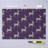 パープル&エレガントシルバーグリッタートナカイのクリスマス 薄葉紙 (クラフト)
