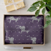 パープル&エレガントシルバーグリッタートナカイのクリスマス 薄葉紙 (ギフト)