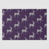 パープル&エレガントシルバーグリッタートナカイのクリスマス 薄葉紙 (正面)