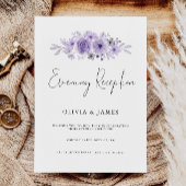 パープル エレガント ミニマリスト ナイト レセプション 招待状