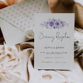 パープル エレガント ミニマリスト ナイト レセプション 招待状