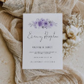 パープル エレガント ミニマリスト ナイト レセプション 招待状