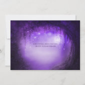 パープル エンチャンテッド フォレスト ツリー ファンタジー インビテーション (裏面)