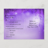 パープル エンチャンテッド フォレスト ファンタジー ウェディング RSVP カード (裏面)