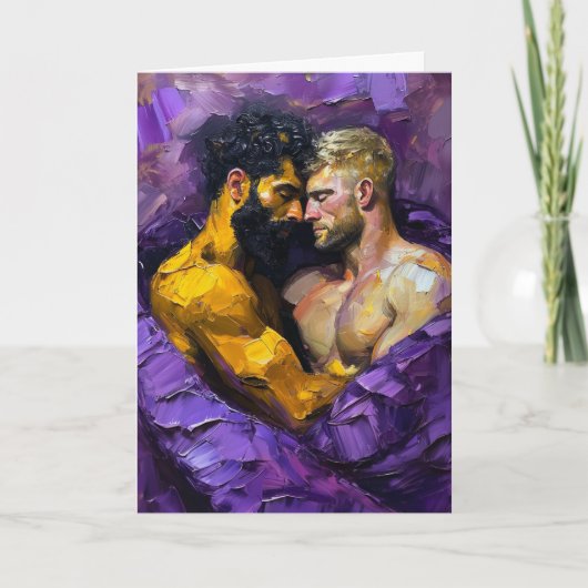 パープル・エンブレース:表現主義の油絵肖像画 カード (正面)