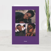 パープル オフセット アーチ 4 フォト 卒業 サンキューカード (裏面)