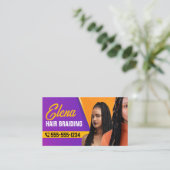 パープル&オレンジアフリカヘアーブレイディング美しいサロン ロイヤリティカード (スタンド正面)