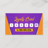 パープル&オレンジアフリカヘアーブレイディング美しいサロン ロイヤリティカード (裏面)