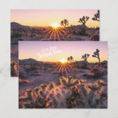 パープル&オレンジチョラサボツジョシュアツリーサンセット ポストカード (正面/裏面)
